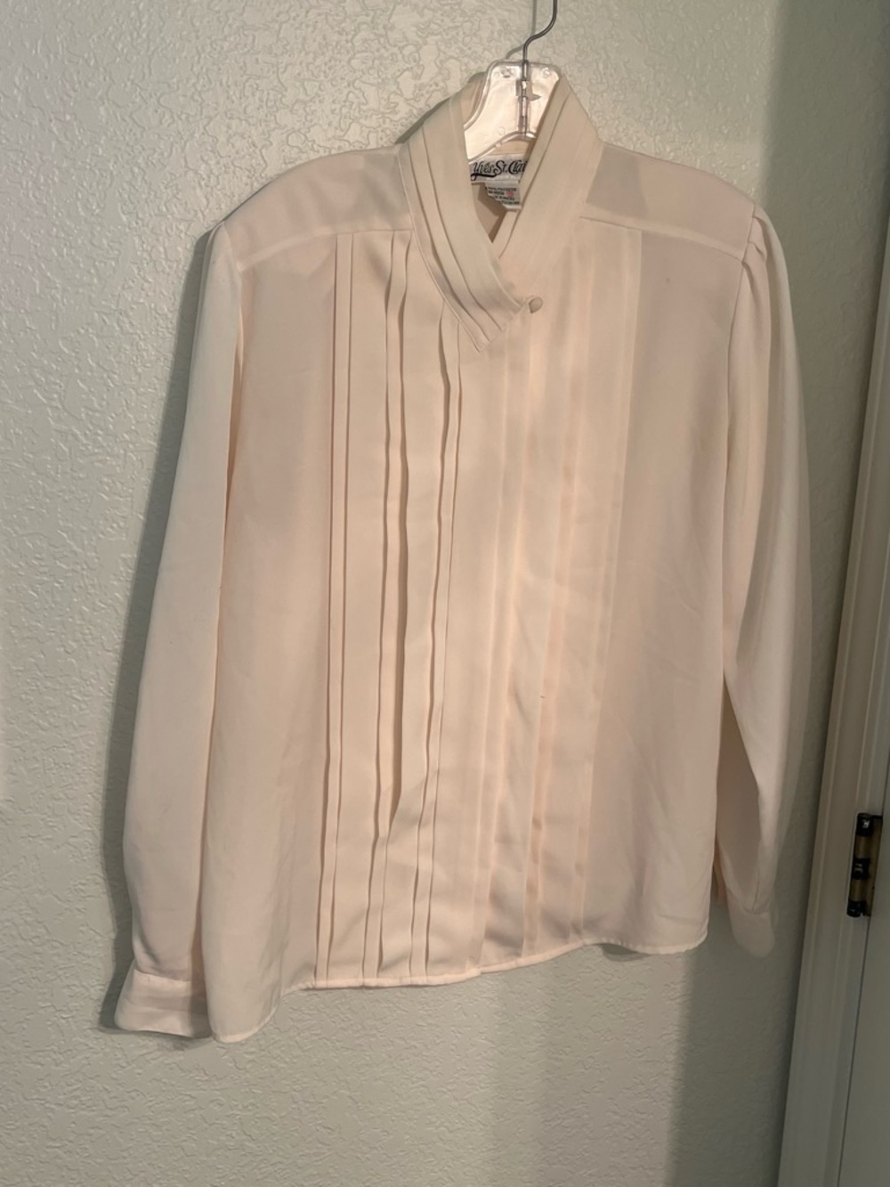 Yves St. Clair Pleated Front Blouse - Cream